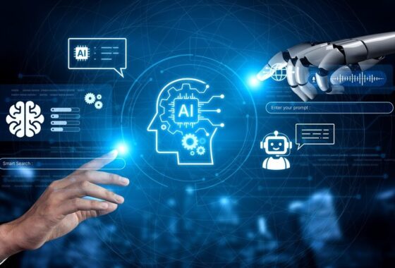 Illustrazione sull'intelligenza artificiale e leadership